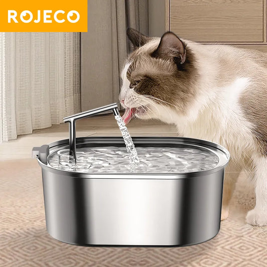 ROJECO Stainless Steel Automatic Cat Water Fountain